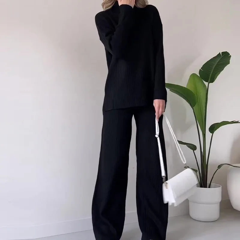 Conjunto Sara em tricot - Elegância Tricotada para Seus Dias Frios