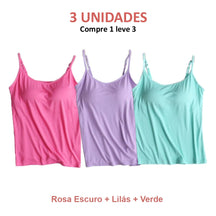 BLUSINHA REGATA COM SUTIÃ EMBUTIDO- Conforto e Praticidade que Você Merece! (COMPRE 1 LEVE 3)