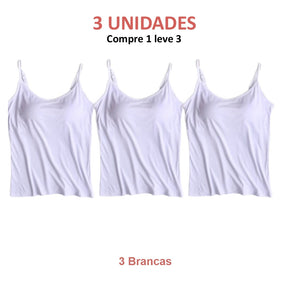 BLUSINHA REGATA COM SUTIÃ EMBUTIDO- Conforto e Praticidade que Você Merece! (COMPRE 1 LEVE 3)