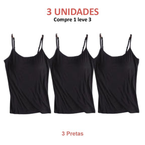 BLUSINHA REGATA COM SUTIÃ EMBUTIDO- Conforto e Praticidade que Você Merece! (COMPRE 1 LEVE 3)