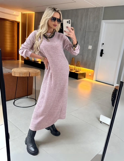 Vestido Midi Tricot Maria- Conforto e Sofisticação que Você Merece!