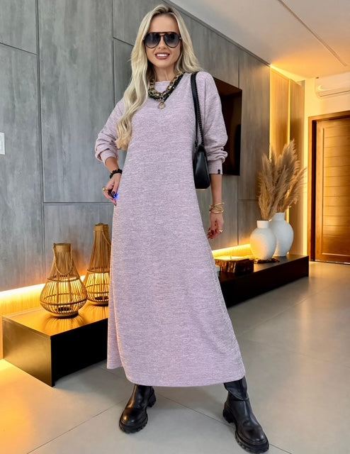 Vestido Midi Tricot Maria- Conforto e Sofisticação que Você Merece!