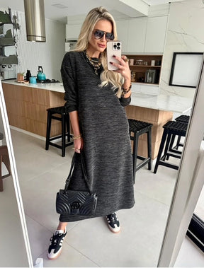 Vestido Midi Tricot Maria- Conforto e Sofisticação que Você Merece!