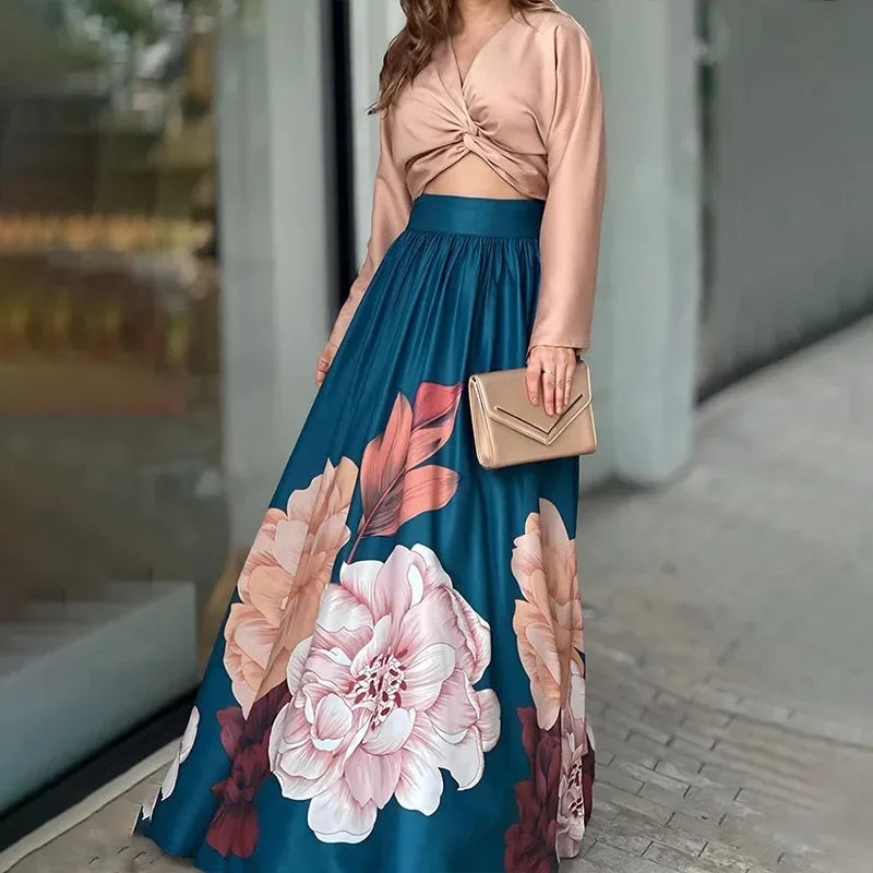 Conjunto Feminino Elegant  Blusa e Saia+ Frete Grátis
