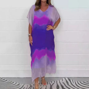 Vestido Bruna - Elegância Fluida com Estampa Sofisticada + Frete Grátis