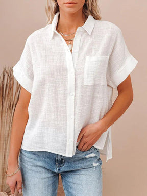 Camisa Helena em Linho de Algodão / A Peça Essencial do Verão para a Mulher Decidida e Sofisticada! Compre 1 e Leve 2