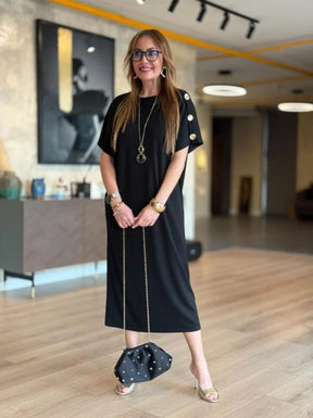 Vestido Pérola- Delicadeza e Sofisticação em Cada Detalhe! Compre Hoje e Ganhe Uma Bolsa de Brinde!