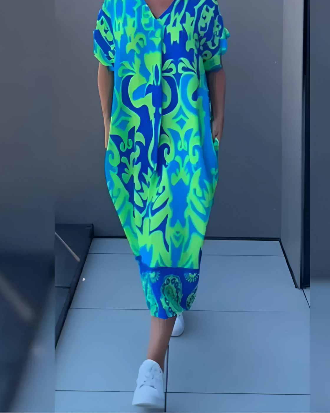 Vestido Safira | Decote em V - Fresco e Soltinho, Ideal Para Primavera Verão