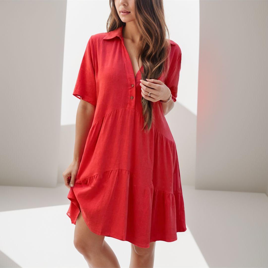 Vestido Sofia em Linho de Algodão com Caimento Solto / Elegância e Conforto Exclusivo para o Verão! Compre 1 e Leve 2