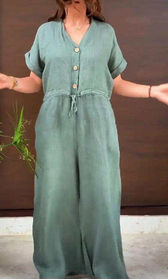 Macacão de Linho Elegant- A Peça Que Você Mulher Moderna Merece!